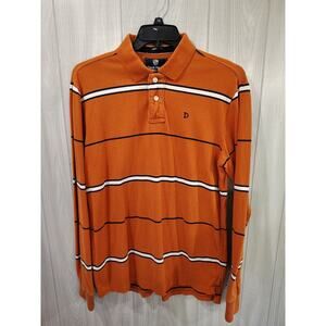 Duck Head rugby shirt Striped Polo Mens Vintage Long Sleeve Streetwear Y2K L